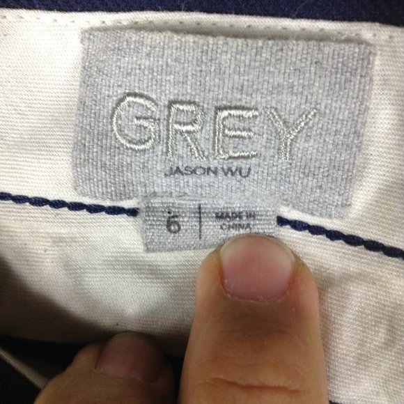 Grey Jason Wu Navy Cropped Flare Leg Pants - Picture 7 of 8